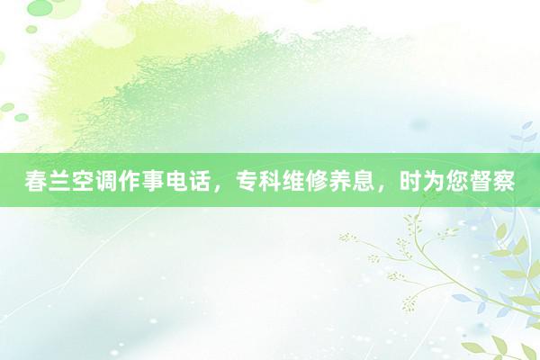 春兰空调作事电话，专科维修养息，时为您督察