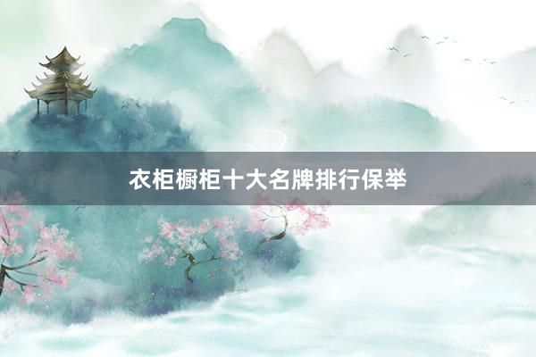 衣柜橱柜十大名牌排行保举